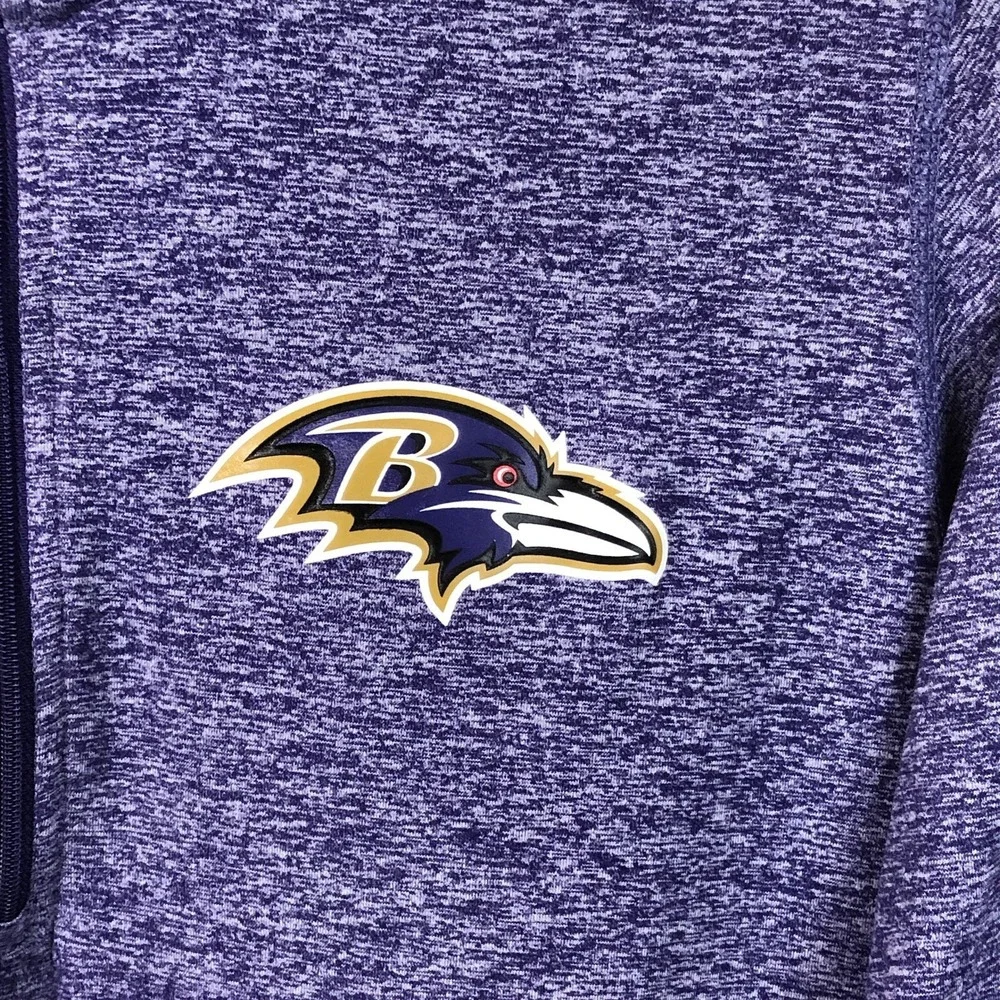 Nike Baltimore Ravens NFL Dri-Fit 1/4 Zip Pullover Sweatshirt Womens Sz L Purple